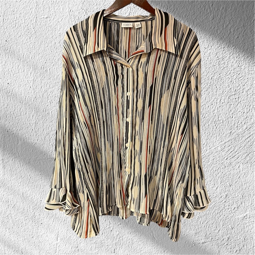 CATO Bell Sleeve Button Down Blouse Size 18/20W